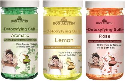 Bon Austin Aromatic, Lemon & Rose Detoxifying Bath Salt, (Each, 200g) Combo of 3