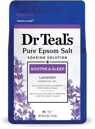 Dr Teal's Pure Epsom Salt Soaking Solution, Soothe & Sleep With Lavender