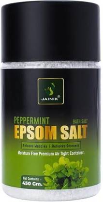 JAINIK Epsom Salt For Muscle Relief, Relieves Aches Pain -pepperment- 450gm