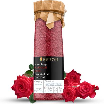 Soulflower Rose Geranium Bath Salt for Muscle Relief & Relaxation