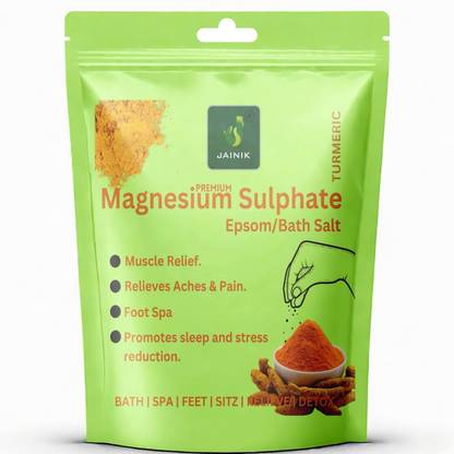JAINIK Turmeric Epsom & Bath Salt For Bath, Foot, Sleep, Muscle Relief & Refreshing