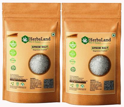 HerbsLand Epsom Salt For Pain Relief, Relaxation, Spa Treatment (Each 200gm) (Pack of 2)