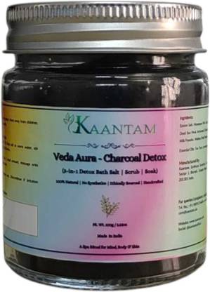 Kaantam Veda Aura Charcoal Detox Bath Salt | Scrub | Soak – Deep Cleansing & Oil Control