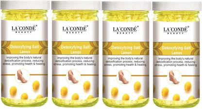 La'Conde Detoxifying Lemon Bath Salt for Antioxidant & Skin Lightening (200g) Pack of 4