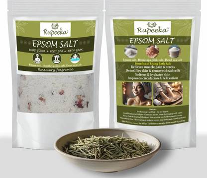 Rupeeka Epsom Bath Salt, Relieves Joint Stiffness, Cramping, Muscle Relaxing | Rosemary