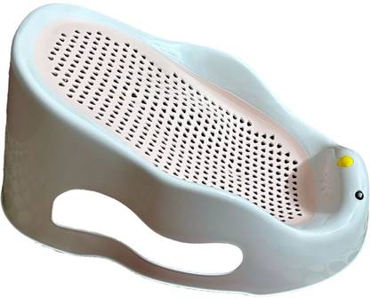 kakagugu portable bather for 0+ Months, Antislip soft siicone backrest, 3 side protection Baby Bath Seat