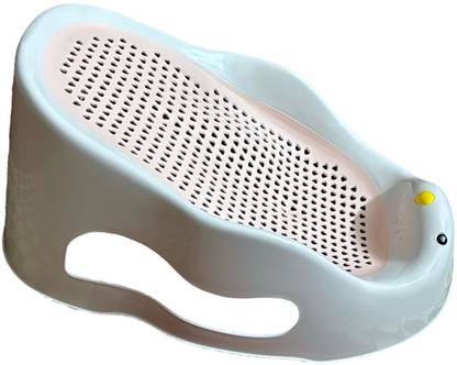 kakagugu portable bather for 0+ Months, Antislip soft siicone backrest, 3 side protection Baby Bath Seat