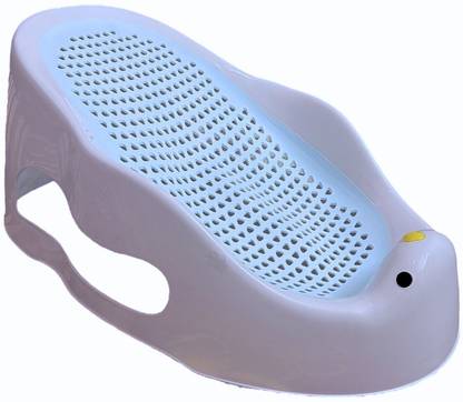 kakagugu portable bather for Newborns, Antislip soft siicone backrest, 3 side protection, Baby Bath Seat