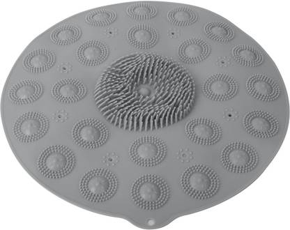 BeFunky Bath Massage Mat, Non-Slip Silicone Pad Round PVC Bathroom Shower Mat (Grey)