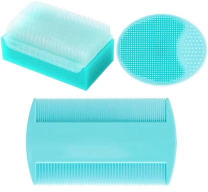 B-Arm Baby Cradle Cap Treatment Kit-1 Comb,1 Brush with Sponge,1 silicone scrub