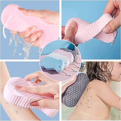 kripara Bath Body Shower Sponge Scrub Exfoliator Dead Skin Remover massager-Multi,2PC