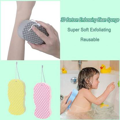 DIOXIT Magic Bath Sponge Dead Skin Remover Ultra Soft Bath Body Shower Sponge-2pc,Multi