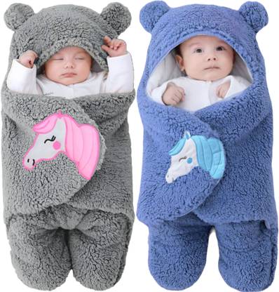 BRANDONN Baby Sleeping Bag New Born Combo Pack of Swaddle Wrapper Wearable Security Bag Sleeping Bag