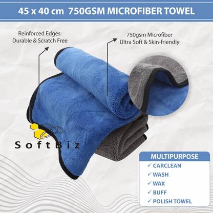 AM Creations Pack of 3 Lint Free Dual Sided Vehicle, Glass & floor Cleaning Cloth AC2.60 Wet and Dry Microfiber Cleaning Cloth