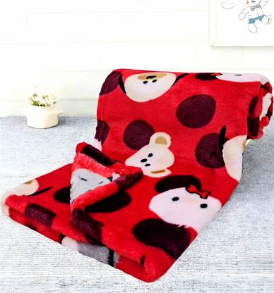 BRANDONN Printed Crib Mink Blanket for AC Room