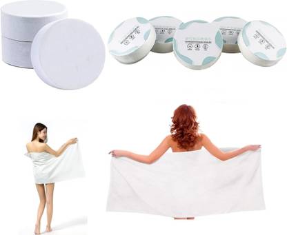 DARSHANAM WORLD Cotton Bath Towel, Travel Magic Compressed Disposable Towel Tablet Face Care
