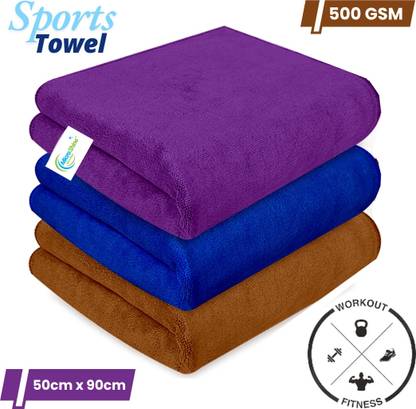 MICROSHINE Microfiber 500 GSM Sport, Face, Hand, Hair Towel Set