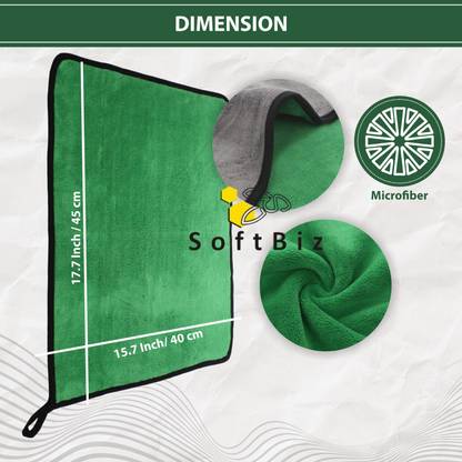 Shreejee Double Sided Extra Thick Microfiber Cleaning Lint-free Towel 40x1.25 Sponge Wipe