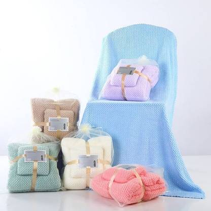 HomeCloud Microfiber 300 GSM Bath, Hair, Hand, Face Towel Set
