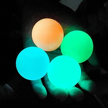 KUNYA Glow in Dark Ball Ceiling Sticky Squishy Squeeze Luminous Stress Relief Balls Bath Toy