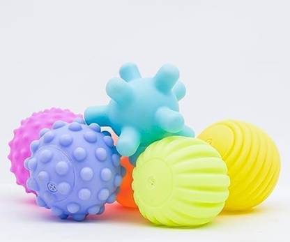 Purple beats Squeazy ball Multicolored (6pcs pack) Bath toy for Infants Bath Toy