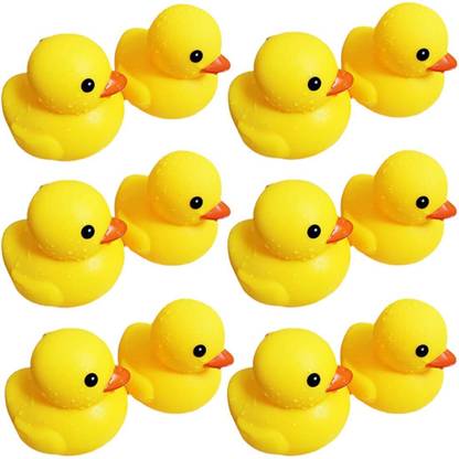 BKDT Marketing Bath Duck Toys 12 PCS Yellow Rubber Ducks Squeak & Float Ducky Baby Shower Pool Bath Toy