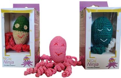 NIQU Ninja Octopus Soft Toy for Baby - Handcrafted, Soft, Plush, Portable Bath Toy