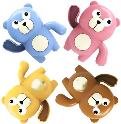 Kidoyz Cute Floating Bear Bathing Swimming Bathtub Pool Toy - Set of 4 Bath Toy