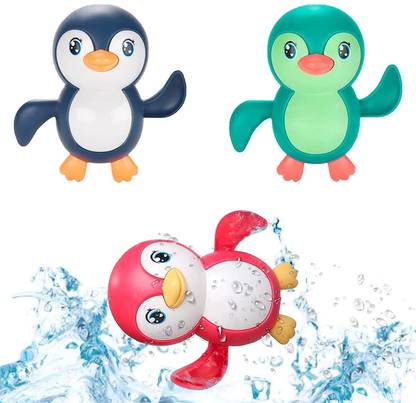 Bestie Toys Bath Toy Penguin Shower Little Wind Up Key Floating Bath Toddler toy (Pack of 1) Bath Toy