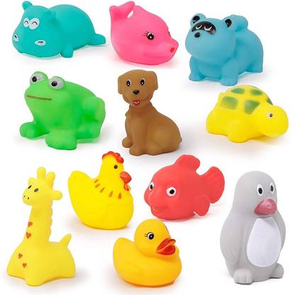 BHVMEY 12 Pcs New Born Baby Chu Chu Bath Toys Bath Toy