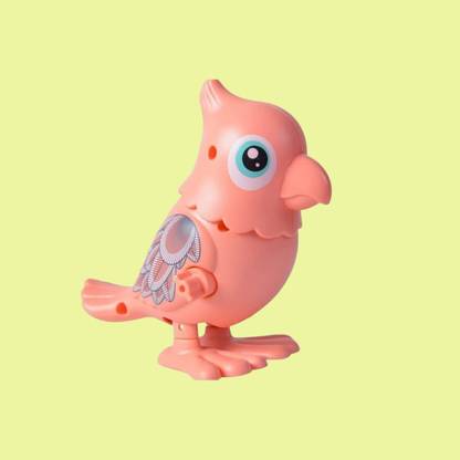 KIDDOYS Clock Wise Key Operated Jumping Parrot Wind Up Toys For Kids - Multicolour Bath Toy
