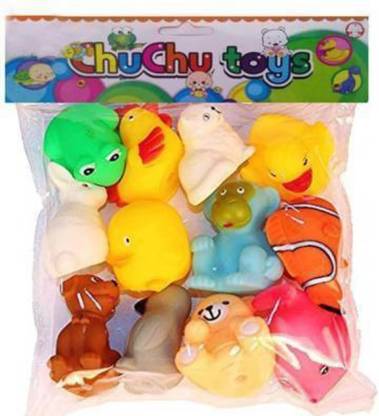 ATHRAVTOYS Baby bath toys chu chu 12 piss set animal set chu chu multicolour Bath Toy
