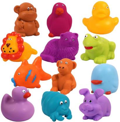 ATHRAVTOYS Chu Chu Sound Bathing Toy for Baby Chu Chu Toy Set Pack of 12 Bath Toy