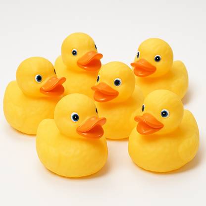 SkillupKids Floating Rubber Duck Bath Toy Set – 6 Pcs, BPA-Free Water Toys for Babies Bath Toy