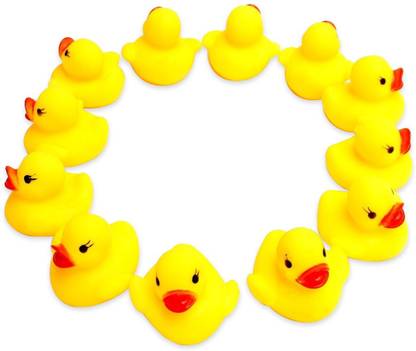 QBLYN Bath Duck Toys 12 PCS Yellow Rubber Ducks Squeak & Float Ducky Baby Shower Bath Toy