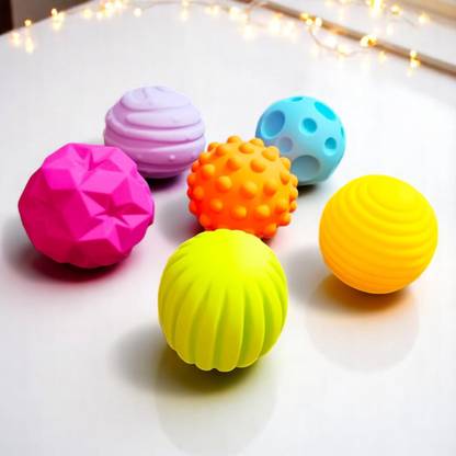 AKTOON TOYS Balls for Toddlers 1-3, Kids Textured Multi Ball Set for Sensory Exploration Bath Toy
