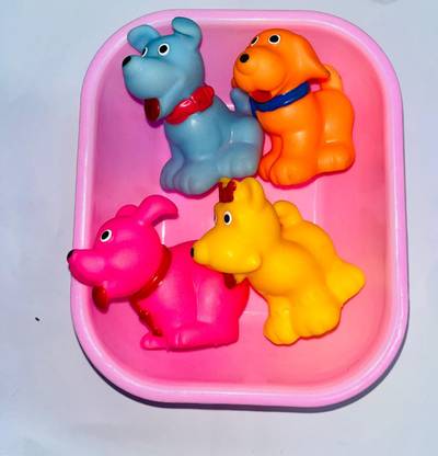 Wee Care Squeeze toy for kids 4 pcs dog and tub Bath Toy