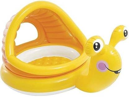 Jericos Lazy Snail Shade Baby Inflatable Pool with Sunshade for Kids Bath Toy