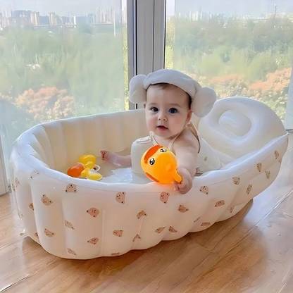 HSR Inflatable Baby Bathtub with Built-in Air Pump For Newborn Babies