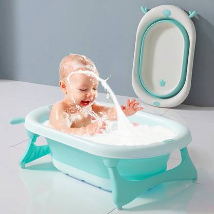 R for Rabbit Bubble Double Aqua Baby Bathtub, Toddlers of 0 to 3 Years Kids Bathtub - Blue