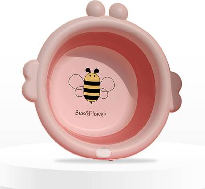 Bembika Baby Essential Wash Basin Foldable Portable Multipurpose For Baby, Kids-Pink