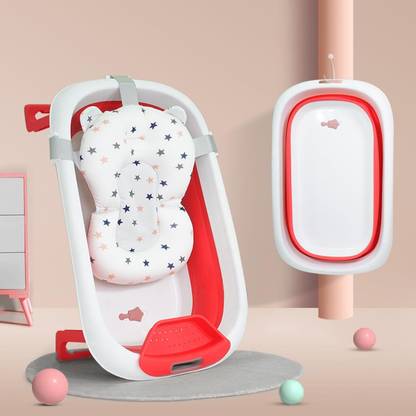 StarAndDaisy Foldable Infant Bath Tub, Newborn Toddler Folding Bathing Support Tub