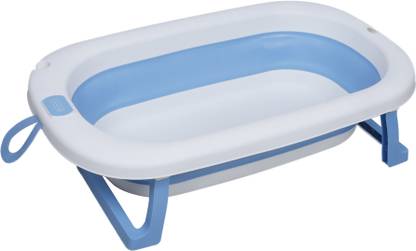 KIDDERY Baby Bath Tub | Newborn to Toddler | for 0-3 Years | Drain Hole | Blue