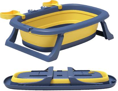 10club Baby Bath Tub (Comes with Soap Holder, Anti-Slip, Portable & Foldable)