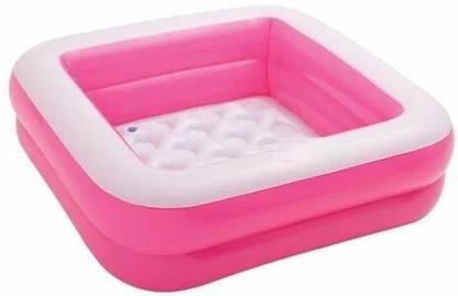 bhatla stores Portable Square Shape Inflatable Baby Pool Baby Bathtub Baby Swimming Pool Pink