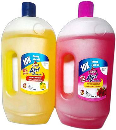 Angel LIGEL floor cleaner 1000ml pack of 2 (Red,Lime) Lime, Rose