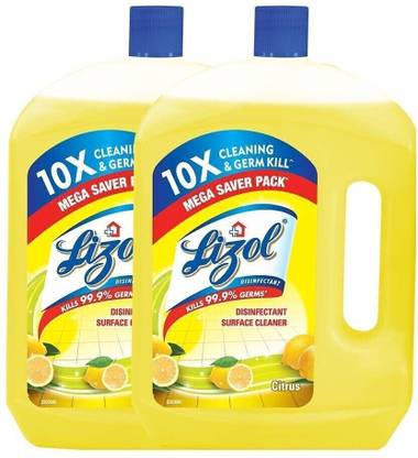 Lizol Disinfectant Surface Cleaner - 2 L (Pack of 2,Citrus) Citrus