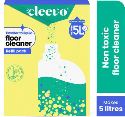 cleevo Floor Cleaner Liquid | Refill Pack | Natural & Non Toxic Bathroom Tile Lemon