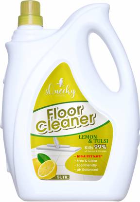 SQUEEKY Disinfectant Surface/Floor Cleaner Liquid 5L | Kills 99% Germs* | Anti-Bacterial Lemon & Tulsi