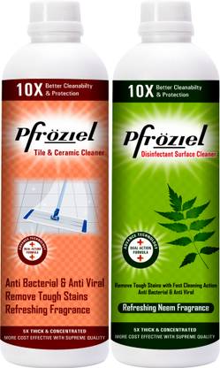 Pfroziel Heavy duty bathroom tile cleaner (450ML) & Neem Floor Cleaner (450ml) Neem Tulsi